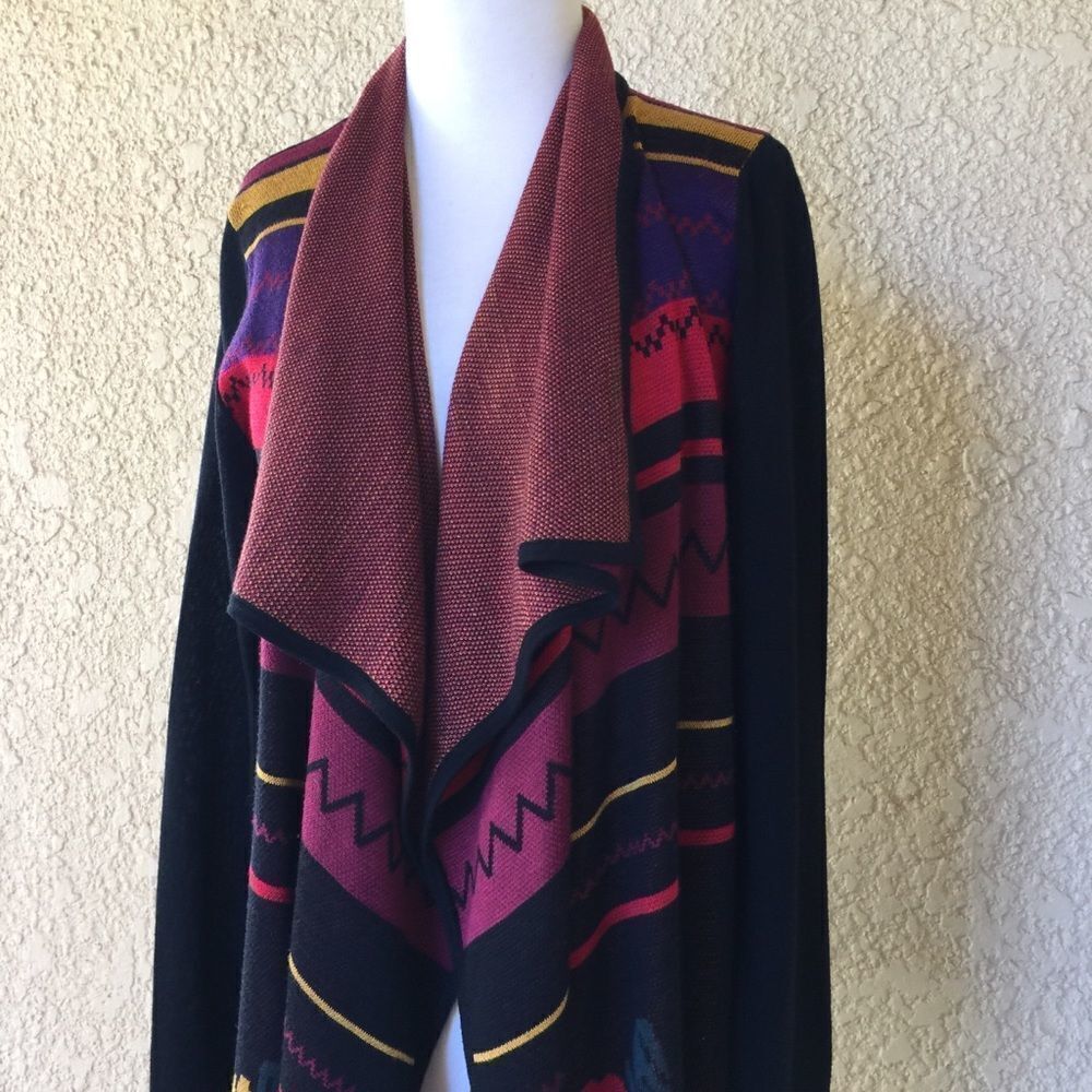 Cupio Waterfall Open Front Cardigan Women’s Size L Long Sleeve Drape Lightweight
